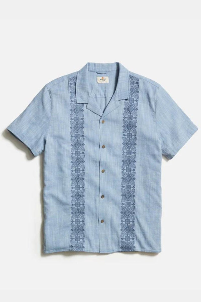 Marine Layer Stretch Selvage Embroidered Resort Shirt - Archery Close Men's