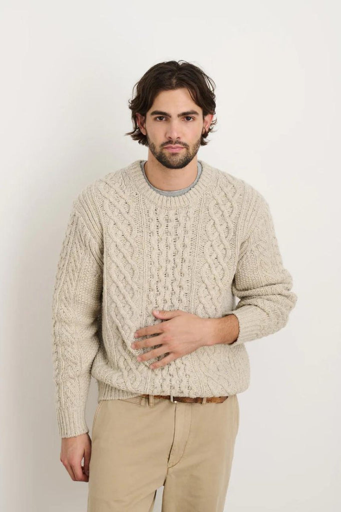 Alex Mill Fisherman Cable Crewneck in Donegal Wool - Archery Close Men's