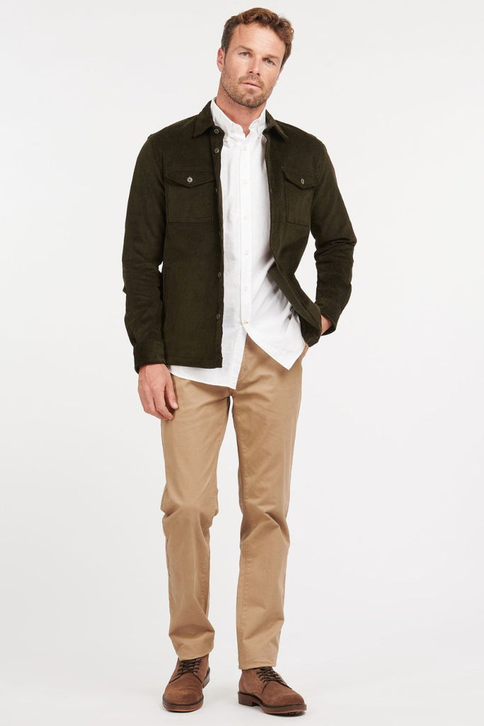 Barbour Cord Overshirt in Olive - Archery Close Men's