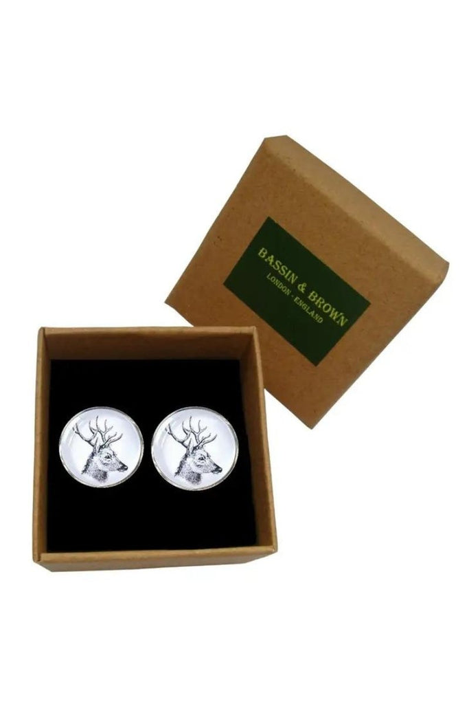 Bassin and Brown Stags Headccufflinks - Archery Close Men's