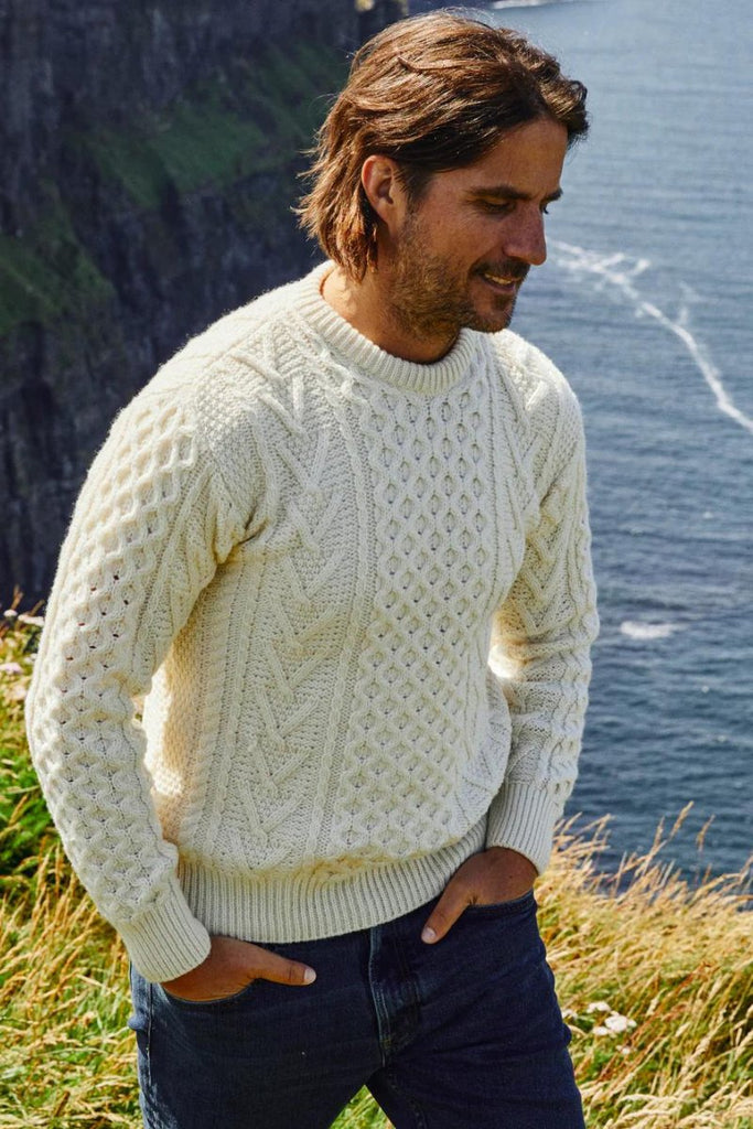 Faherty Brand Irish Cable Crewneck Sweater - Archery Close Men's