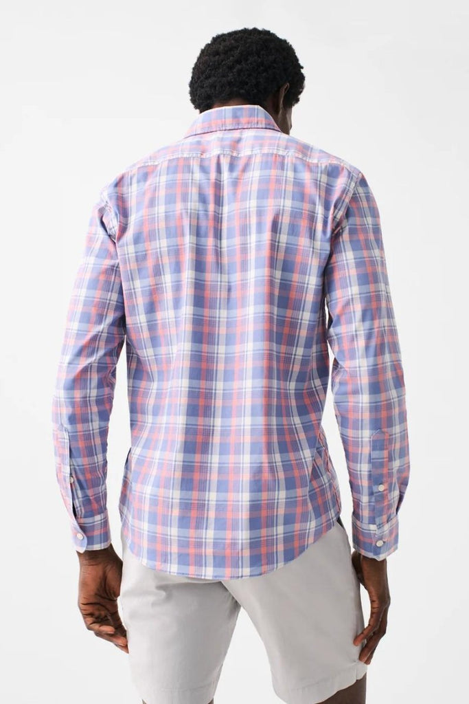 Faherty Brand Movement Shirt in Pacific Rose Plaid - Archery Close Men's