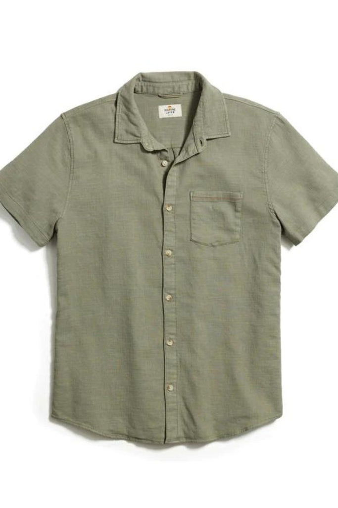 Marine Layer Stretch Selvage Shirt in Vetiver - Archery Close Men's