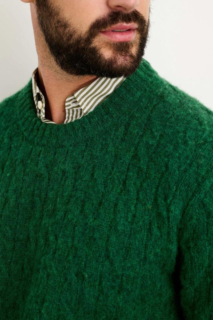 Alex Mill Pilly Cable Crewneck in Wool - Archery Close Men's