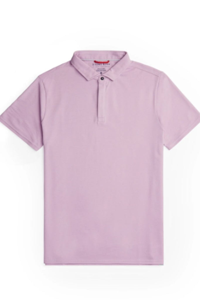 Stone Rose Solid Short Sleeve Polo - Archery Close Men's